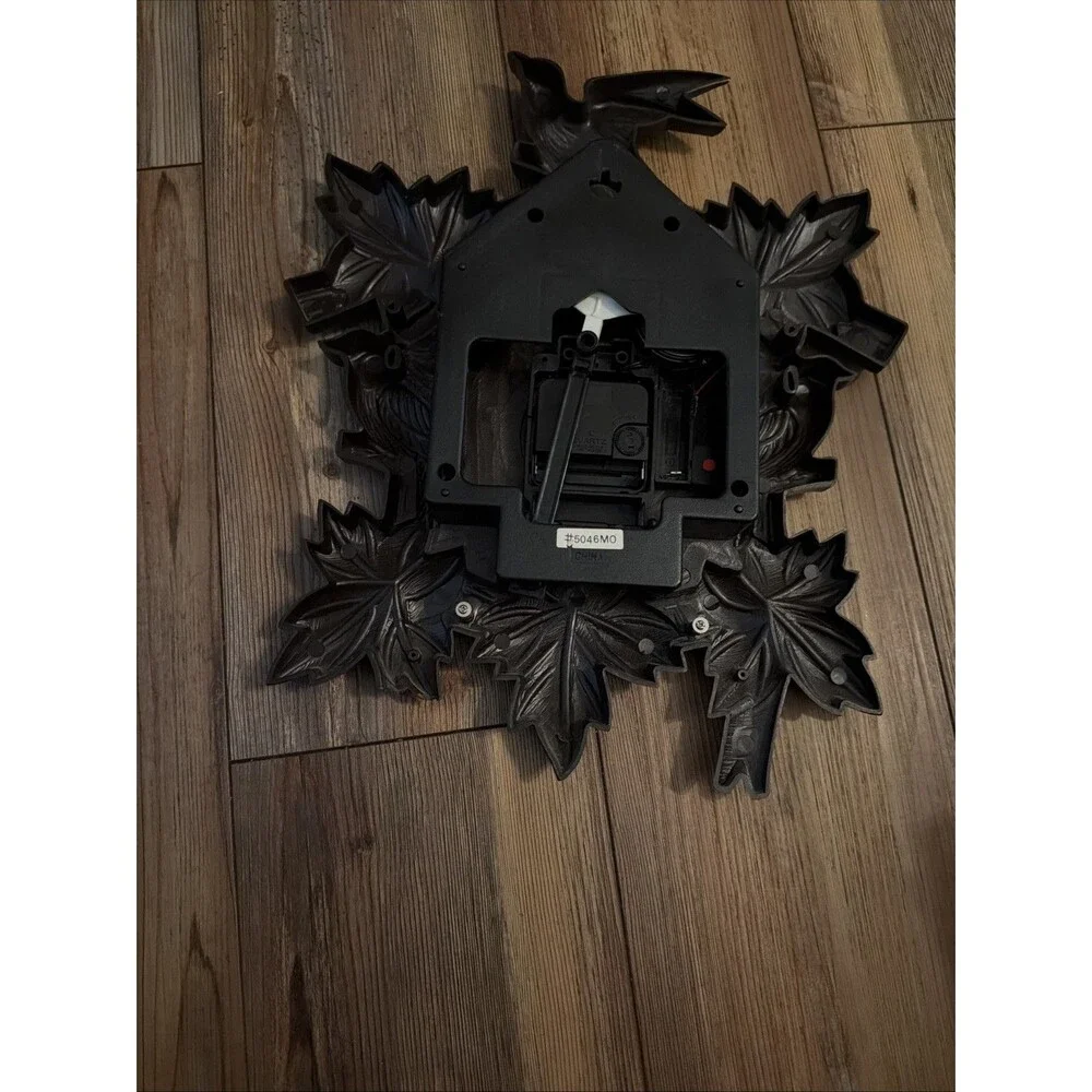 Vintage Telesonic Plastic Cuckoo Clock- Black. Parts Only! Excellent Body Cond.
